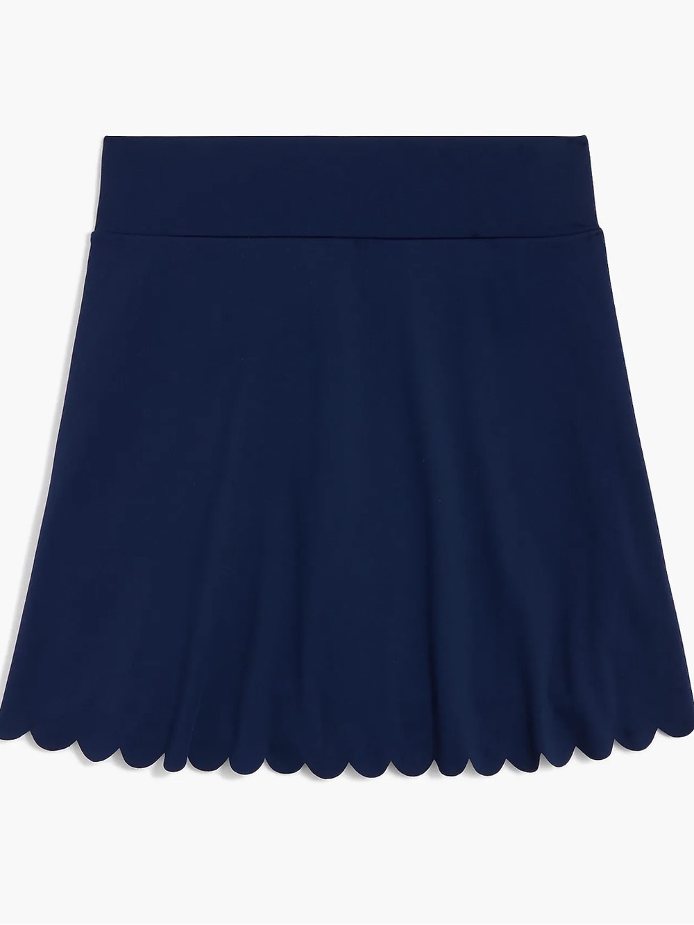 J Crew Factory navy blue scalloped hem skirt with attached shorts